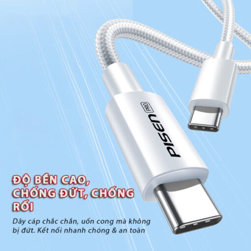 cáp sạc iphone 15 pisen pro